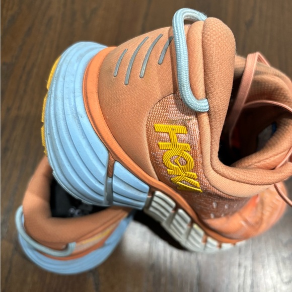 HOKA Women's Gaviota 4, size 9, color-Coral/Peach Parfait, pre-owned condition - Picture 4 of 12